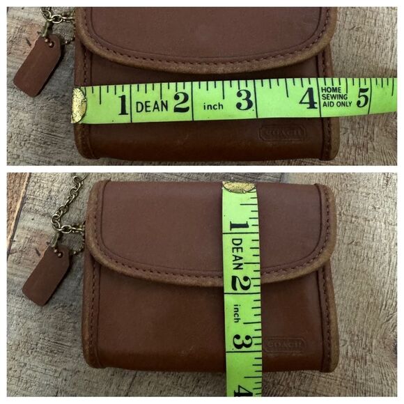 Vintage Coach Multifunction Wallet #7219 British Tan 1990's and card holder - Picture 5 of 13